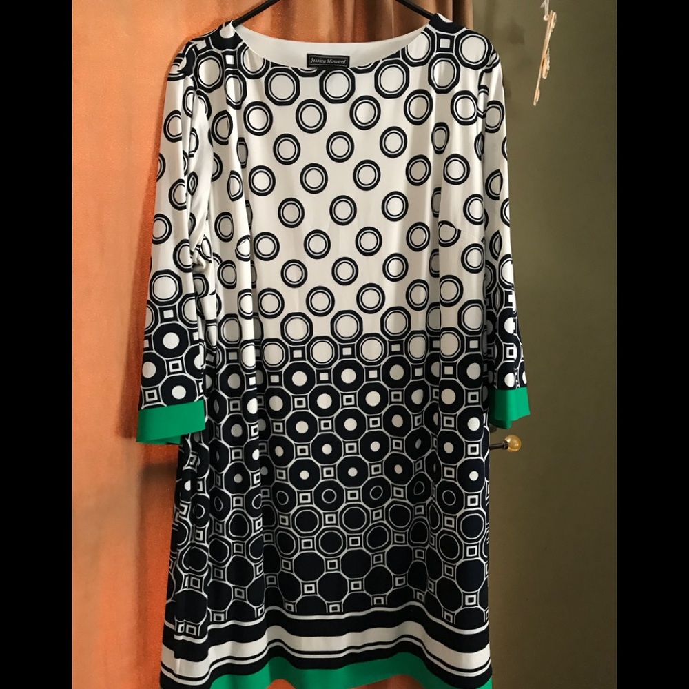 Navy and white dress